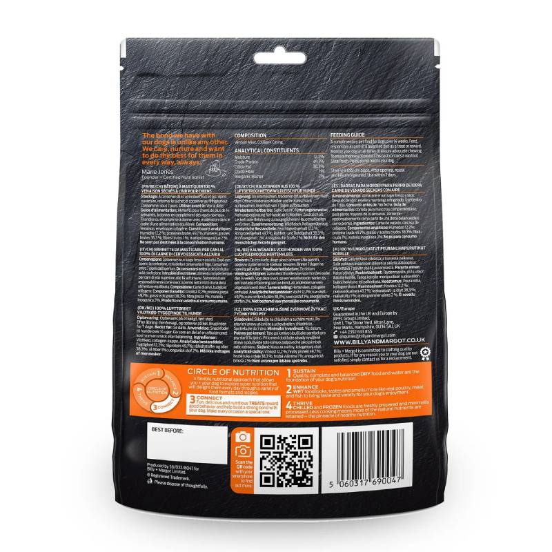 Billy And Margot Wild Venison Chew Sticks