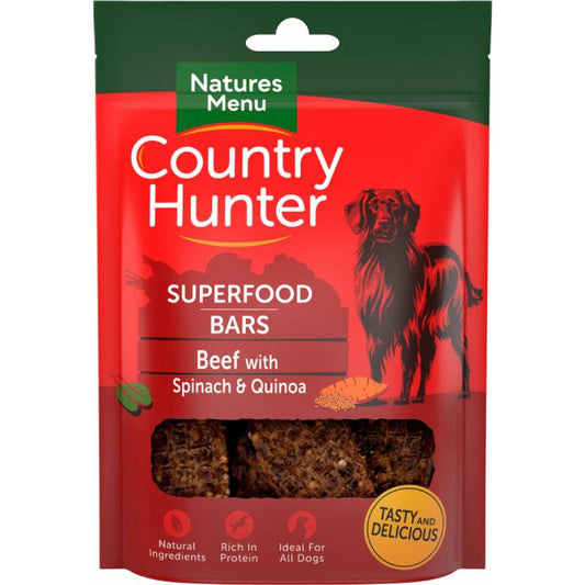 Natures Menu Country Hunter Superfood Bars Beef with Spinach & Quinoa